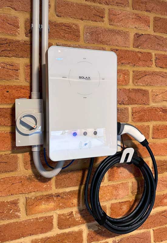 EV charger installed on the wall